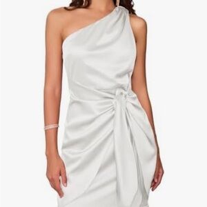 Grace Karin Satin Dress One Shoulder Engagement Bodycon Mini Size 6 Rehearsal